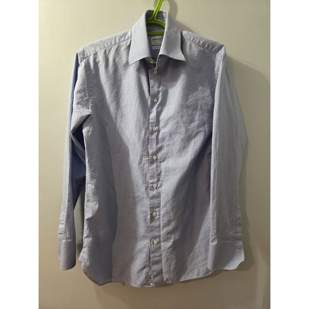 Armani Collezioni Luxury Men Shirt Size 39 15 1/2  Made in Italy Pre-Owned